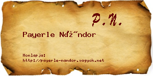 Payerle Nándor névjegykártya